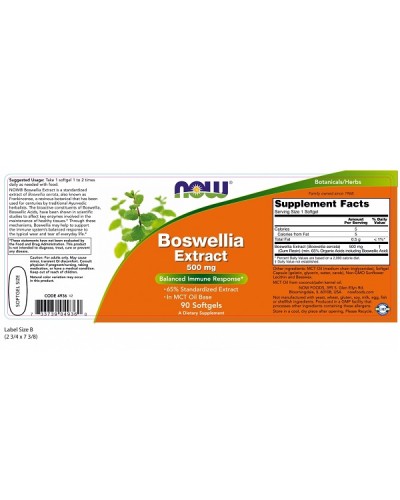 NOW BOSWELLIA EXTRACT 500mg 90softgels