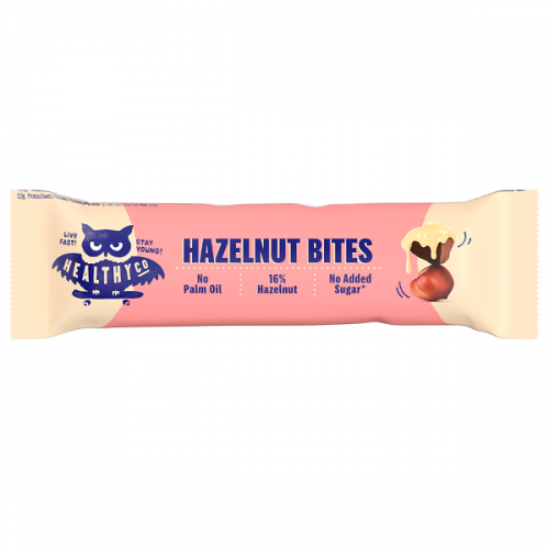 HEALTHY CO HAZELNUT BITES ΣΟΚΟΛΑΤΕΝΙΑ ΜΠΑΡΑ ΜΕ ΓΕΜΙΣΗ ΚΡΕΜΑΣ ΦΟΥΝΤΟΥΚΙΟΥ 21g