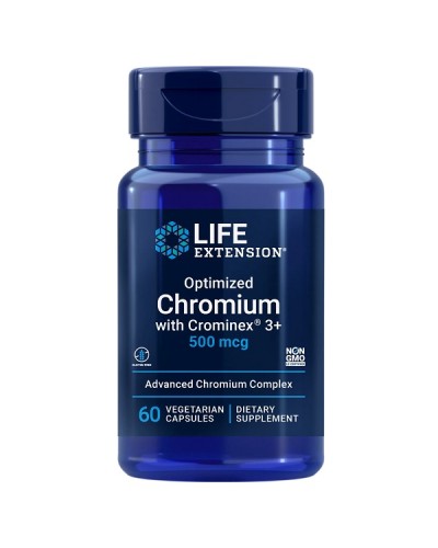 LIFE EXTENSION OPTIMIZED CHROMIUM WITH CROMINEX 3+ 500mcg 60Veg caps