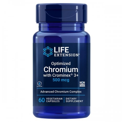 LIFE EXTENSION OPTIMIZED CHROMIUM WITH CROMINEX 3+ 500mcg 60Veg.caps