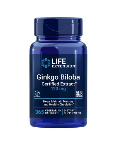 LIFE EXTENSION GINKGO BILOBA CERTIFIED EXTRACT 120mg 365caps