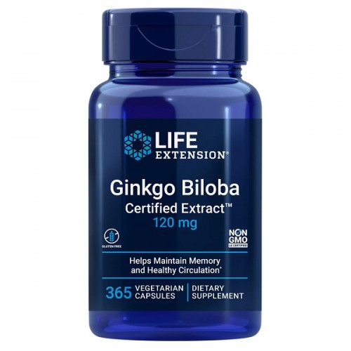 LIFE EXTENSION GINKGO BILOBA CERTIFIED EXTRACT 120mg 365caps