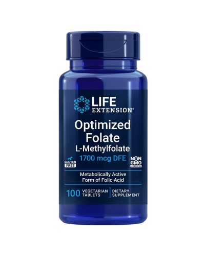 LIFE EXTENSION OPTIMIZED FOLATE L-METHYLFOLATE 1700mcg DFE 100Veg  tabs