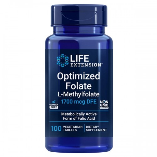 LIFE EXTENSION OPTIMIZED FOLATE L-METHYLFOLATE 1700mcg DFE 100Veg. tabs