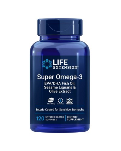 LIFE EXTENSION SUPER OMEGA-3 EPA/DHA WITH SESAME LIGNANS & OLIVE EXTRACT 120softgels