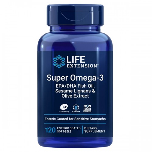 LIFE EXTENSION SUPER OMEGA-3 EPA/DHA WITH SESAME LIGNANS & OLIVE EXTRACT 120softgels