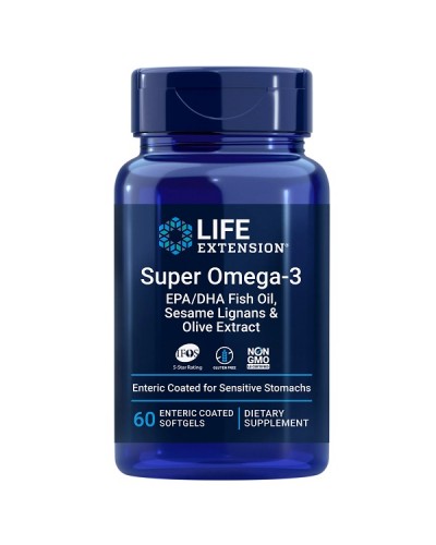 LIFE EXTENSION SUPER OMEGA-3 EPA/DHA WITH SESAME LIGNANS & OLIVE EXTRACT 60softgels