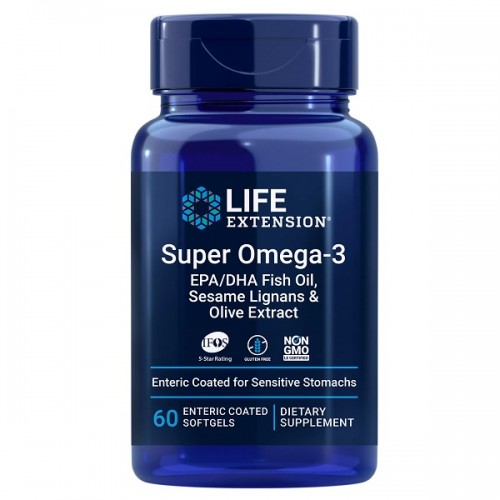 LIFE EXTENSION SUPER OMEGA-3 EPA/DHA WITH SESAME LIGNANS & OLIVE EXTRACT 60softgels