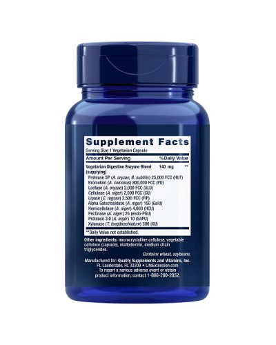 LIFE EXTENSION ENHANCED SUPER DIGESTIVE ENZYMES 60Veg caps