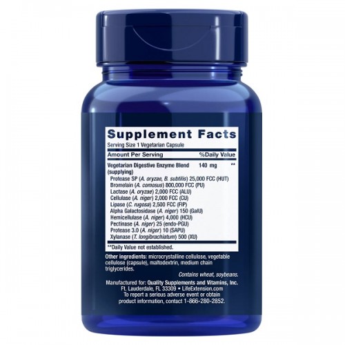 LIFE EXTENSION ENHANCED SUPER DIGESTIVE ENZYMES 60Veg.caps