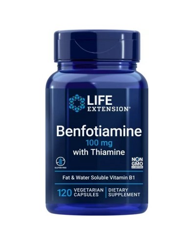 LIFE EXTENSION BENFOTIAMINE THIAMINE 100mg 120Veg caps