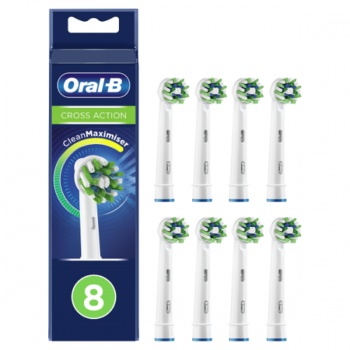 ORAL-B CROSS ACTION ΑΝΤΑΛΛΑΚΤΙΚΕΣ ΚΕΦΑΛΕΣ ΗΛΕΚΤΡΙΚΗΣ ΟΔΟΝΤΟΒΟΥΡΤΣΑΣ 8τμχ