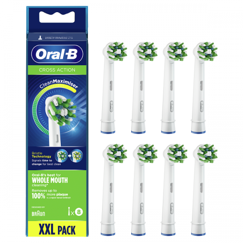 ORAL-B CROSS ACTION ΑΝΤΑΛΛΑΚΤΙΚΕΣ ΚΕΦΑΛΕΣ ΗΛΕΚΤΡΙΚΗΣ ΟΔΟΝΤΟΒΟΥΡΤΣΑΣ 8τμχ