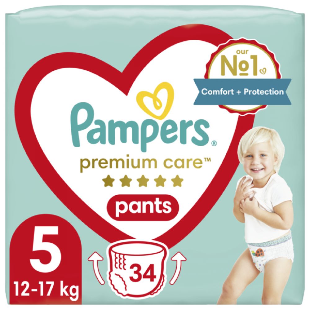 PAMPERS PREMIUM CARE PANTS ΠΑΝΕΣ-ΒΡΑΚΑΚΙ No 5 (12-17 kg) 34τμχ