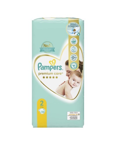 PAMPERS PREMIUM CARE No 2 (4-8kg) 46τμχ JUMBO PACK