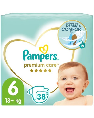 PAMPERS PREMIUM CARE No 6 (13+kg) 38τμχ JUMBO PACK