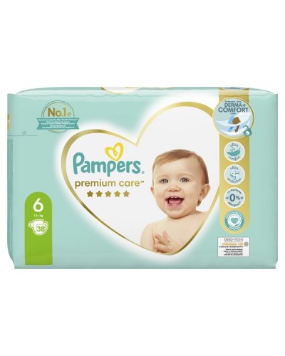 PAMPERS PREMIUM CARE No 6 (13+kg) 38τμχ JUMBO PACK