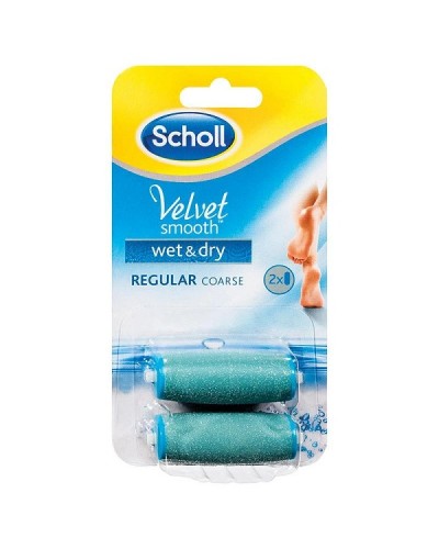 SCHOLL VELVET SMOOTH WET & DRY ΑΝΤΑΛΛΑΚΤΙΚΕΣ ΚΥΛΙΝΔΡΙΚΕΣ ΚΕΦΑΛΕΣ ΗΛΕΚΤΡΙΚΗΣ ΛΙΜΑΣ ΠΟΔΙΩΝ 2τμχ