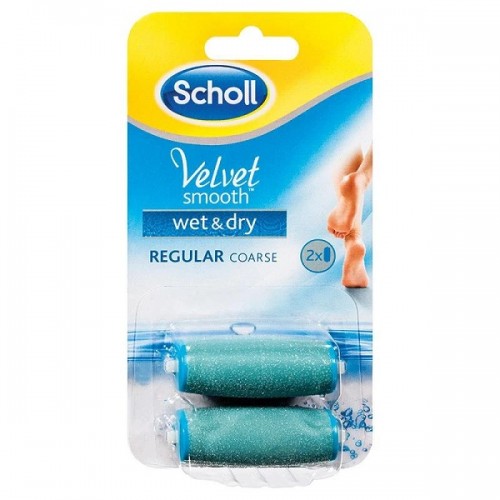 SCHOLL VELVET SMOOTH WET & DRY ΑΝΤΑΛΛΑΚΤΙΚΕΣ ΚΥΛΙΝΔΡΙΚΕΣ ΚΕΦΑΛΕΣ ΗΛΕΚΤΡΙΚΗΣ ΛΙΜΑΣ ΠΟΔΙΩΝ 2τμχ