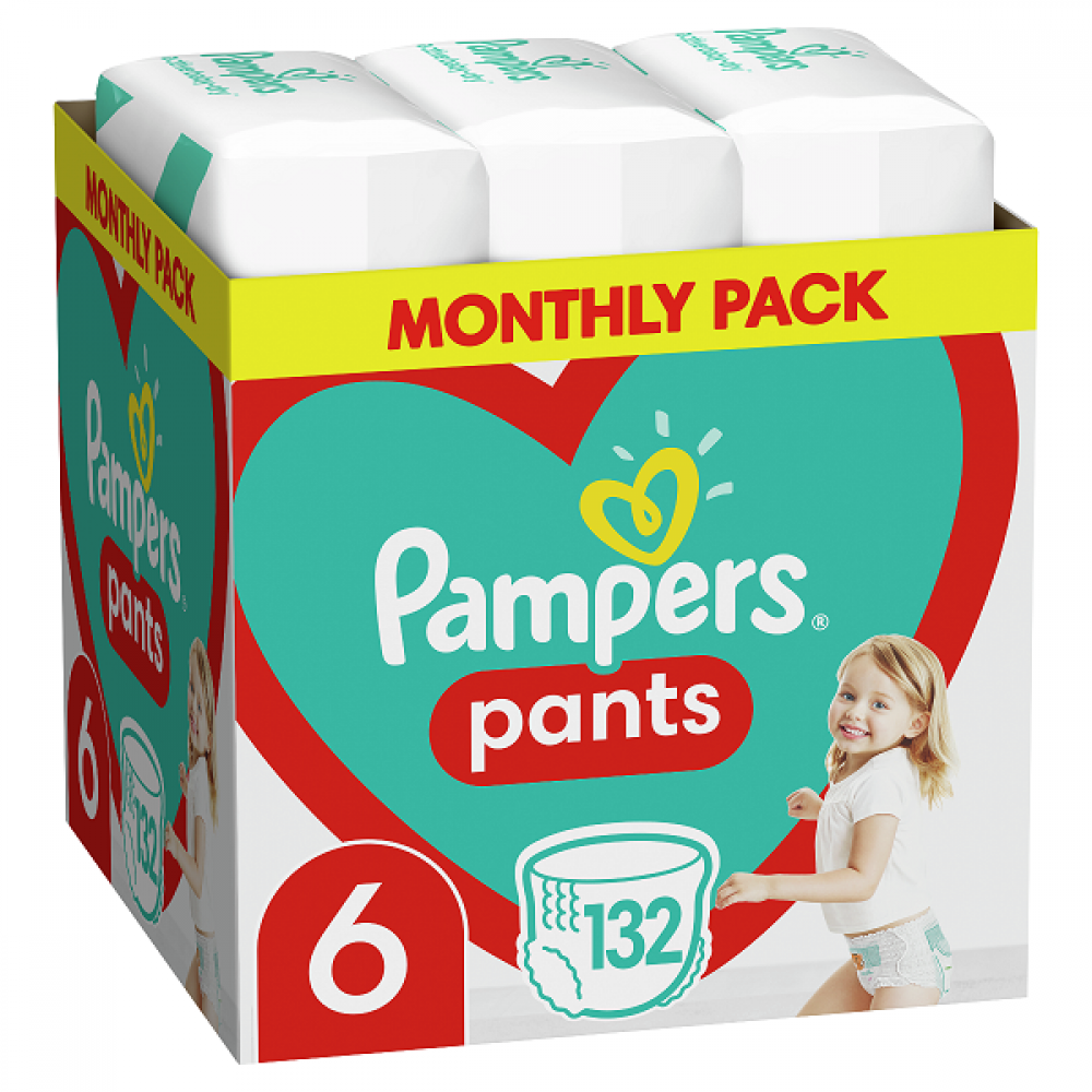 PAMPERS PANTS NO 6 MONTHLY PACK (15+KG) 132ΤΜΧ