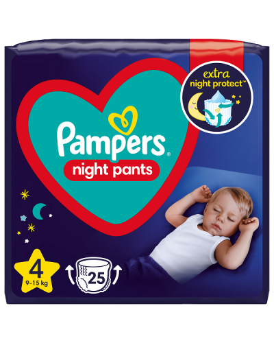 PAMPERS NIGHT PANTS ΠΑΝΕΣ-ΒΡΑΚΑΚΙ No 4 (9kg-15kg) 25τμχ