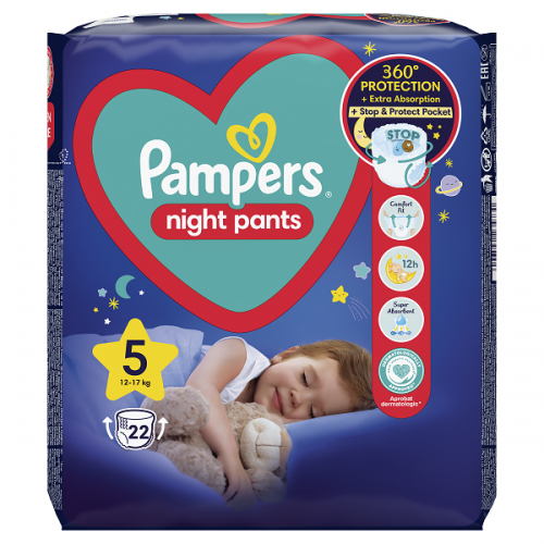 PAMPERS NIGHT PANTS ΠΑΝΕΣ-ΒΡΑΚΑΚΙ No 5 (12kg-17kg) 22τμχ