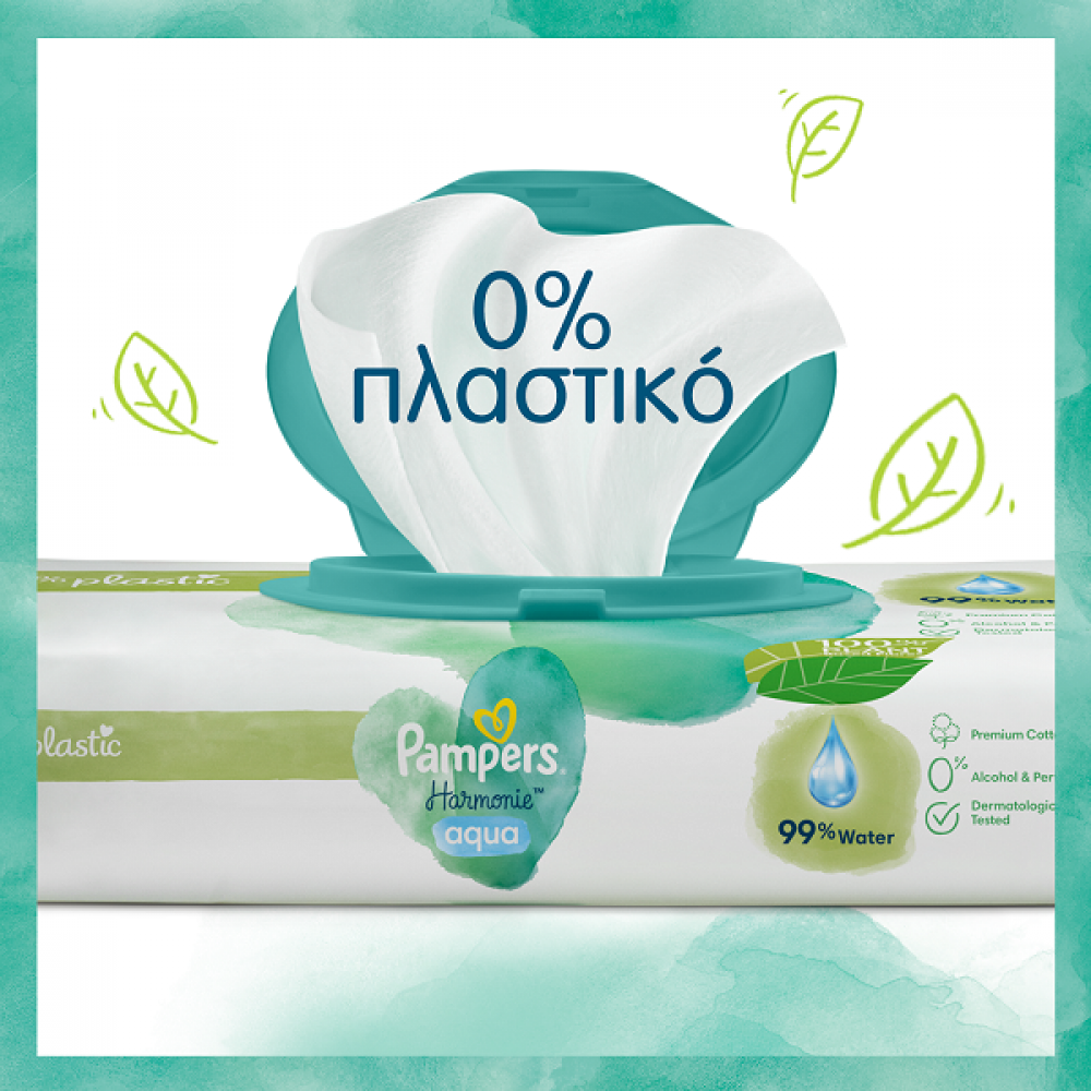 PAMPERS HARMONIE AQUA WIPES ΜΩΡΟΜΑΝΤΗΛΑ 15 x 48 τμχ