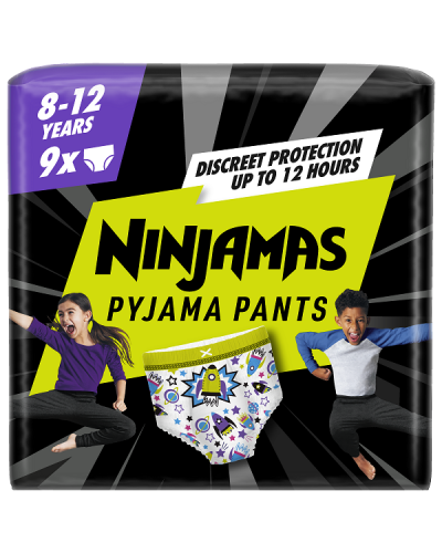 PAMPERS NINJAMAS PYJAMA NIGHT PANTS BOY ΠΑΝΕΣ-ΒΡΑΚΑΚΙ ΓΙΑ ΑΓΟΡΙΑ 8-12ετών (27kg-43kg) 9τμχ