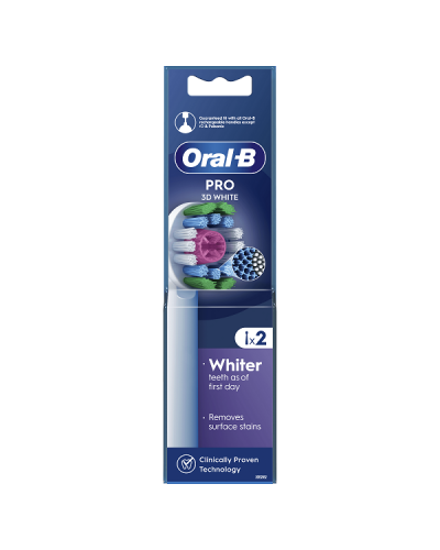 ORAL-B PRO 3D WHITE ΑΝΤΑΛΛΑΚΤΙΚΕΣ ΚΕΦΑΛΕΣ ΗΛΕΚΤΡΙΚΗΣ ΟΔΟΝΤΟΒΟΥΡΤΣΑΣ 2τμχ