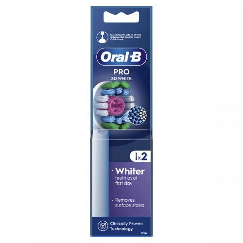 ORAL-B PRO 3D WHITE ΑΝΤΑΛΛΑΚΤΙΚΕΣ ΚΕΦΑΛΕΣ ΗΛΕΚΤΡΙΚΗΣ ΟΔΟΝΤΟΒΟΥΡΤΣΑΣ 2τμχ