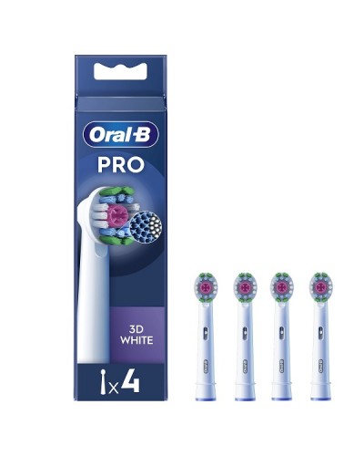 ORAL-B PRO 3D WHITE ΑΝΤΑΛΛΑΚΤΙΚΕΣ ΚΕΦΑΛΕΣ ΗΛΕΚΤΡΙΚΗΣ ΟΔΟΝΤΟΒΟΥΡΤΣΑΣ 4τμχ