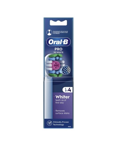 ORAL-B PRO 3D WHITE ΑΝΤΑΛΛΑΚΤΙΚΕΣ ΚΕΦΑΛΕΣ ΗΛΕΚΤΡΙΚΗΣ ΟΔΟΝΤΟΒΟΥΡΤΣΑΣ 4τμχ