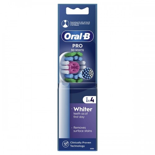 ORAL-B PRO 3D WHITE ΑΝΤΑΛΛΑΚΤΙΚΕΣ ΚΕΦΑΛΕΣ ΗΛΕΚΤΡΙΚΗΣ ΟΔΟΝΤΟΒΟΥΡΤΣΑΣ 4τμχ