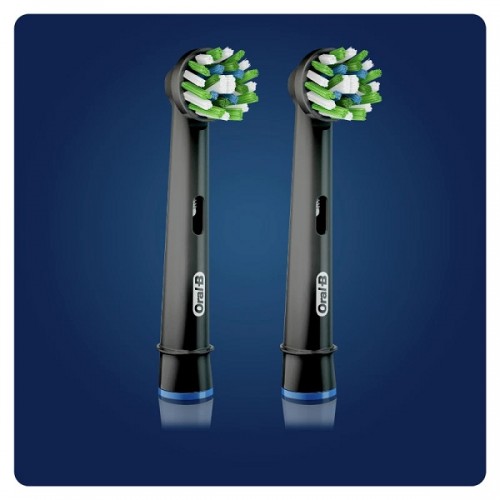 ORAL-B PRO CROSS ACTION BLACK ΑΝΤΑΛΛΑΚΤΙΚΕΣ ΚΕΦΑΛΕΣ ΗΛΕΚΤΡΙΚΗΣ ΟΔΟΝΤΟΒΟΥΡΤΣΑΣ ΜΑΥΡΕΣ 2τμχ