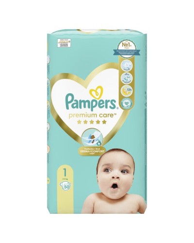 PAMPERS PREMIUM CARE No 1 (2-5kg) 50τμχ