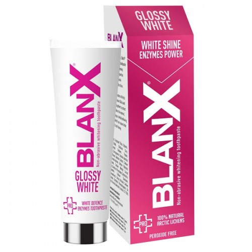 BLANX ΡRΟ GLΟSSΥ ΡΙΝΚ WHITE DEFENCE ENZYMES TOOTHPASTE 75ml 