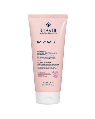 RILASTIL DAILY CARE MILK OIL FACE-EYE CLEANSER-MAKEUP REMOVER 200ml