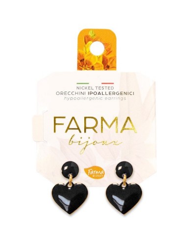 FARMA BIJOUX ΥΠΟΑΛΛΕΡΓΙΚΑ ΣΚΟΥΛΑΡΙΚΙΑ ΚΡΕΜΑΣΤΕΣ ΜΑΥΡΕΣ ΚΑΡΔΙΕΣ 20,0mm