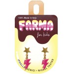 FARMA BIJOUX KIDS ΥΠΟΑΛΛΕΡΓΙΚΑ ΣΚΟΥΛΑΡΙΚΙΑ ΧΡΥΣΑ ΑΣΤΕΡΙΑ ΜΕ ΡΟΖ ΚΕΡΑΥΝΟΥΣ 20MM