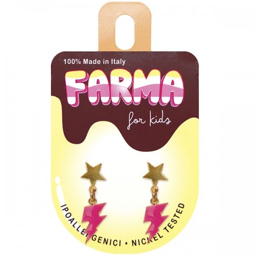 FARMA BIJOUX KIDS ΥΠΟΑΛΛΕΡΓΙΚΑ ΣΚΟΥΛΑΡΙΚΙΑ ΧΡΥΣΑ ΑΣΤΕΡΙΑ ΜΕ ΡΟΖ ΚΕΡΑΥΝΟΥΣ 20MM 