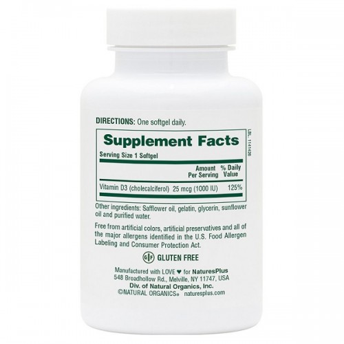 NATURES PLUS VITAMIN D3 1000IU 30softgels