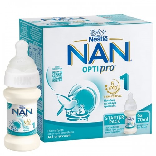 NESTLE NAN OPTIPRO 1 RTF 70ML 6PACK + STERILIZED TEATS