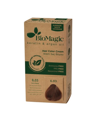 BIOMAGIC HAIR COLOR CREAM 6.03 / DARK NATURAL GOLDEN BROWN