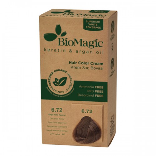 BIOMAGIC HAIR COLOR CREAM 6.72 / DARK BEIGE BLONDE