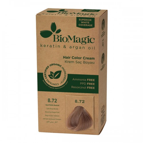 BIOMAGIC HAIR COLOR CREAM 8.72 / LIGHT BEIGE BLONDE