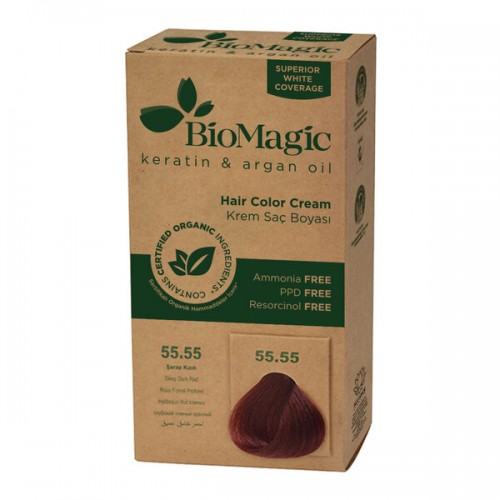 BIOMAGIC HAIR COLOR CREAM 55.55 / DEEP DARK RED