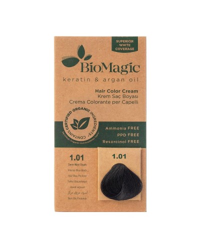 BIOMAGIC HAIR COLOR CREAM 1.01 / INTENSE BLUE BLACK