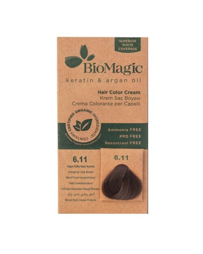 BIOMAGIC HAIR COLOR CREAM 6.11 / INTENSE ASH DARK BLONDE