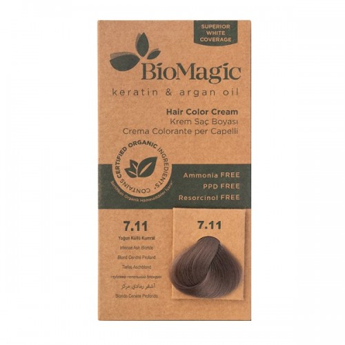 BIOMAGIC HAIR COLOR CREAM 7.11 / INTENSE ASH BLONDE