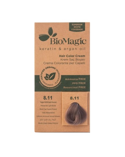 BIOMAGIC HAIR COLOR CREAM 8.11 / INTENSE ASH LIGHT BLONDE